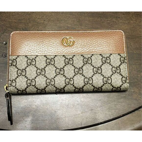 Authentic Gucci GG PINK MARMONT ZIP AROUND WALLET - Picture 1 of 8